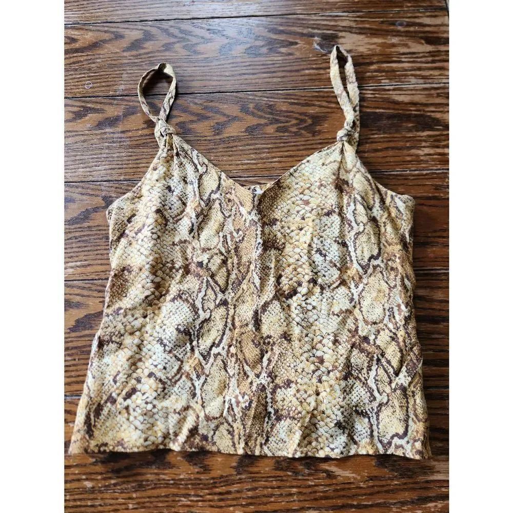 REFORMATION Rhodes Snake Print Camisole Size Small